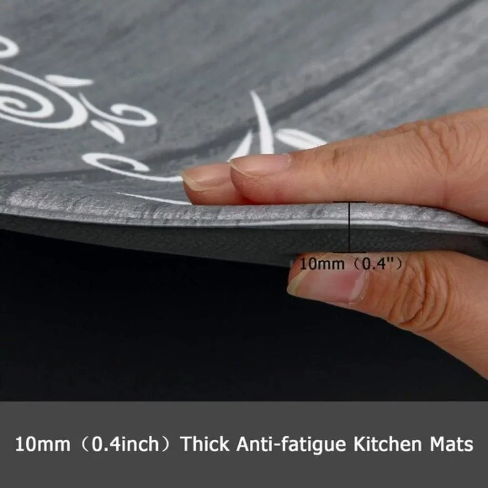 New Set of 2 Non Slip Cushioned Kitchen Mats, Waterproof Farmhouse Kitchen Rugs